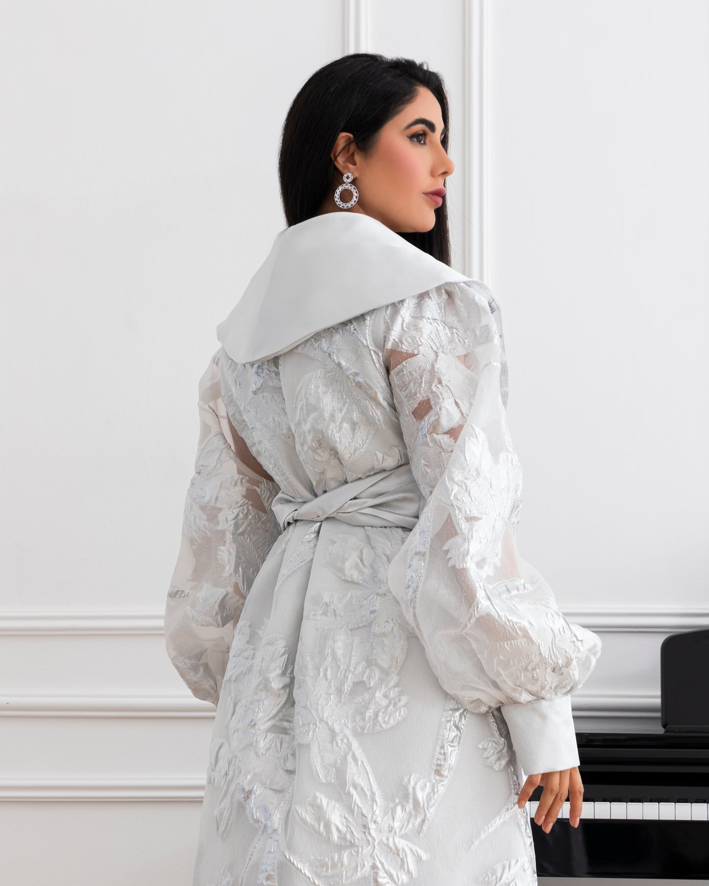 A glowing abaya that embodies inner light. Designed to make you shine from within